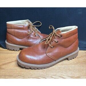 VINTAGE Weinbrenner Chukka Boots Leather Made In USA Ankle Mens Size 10W Moc Toe